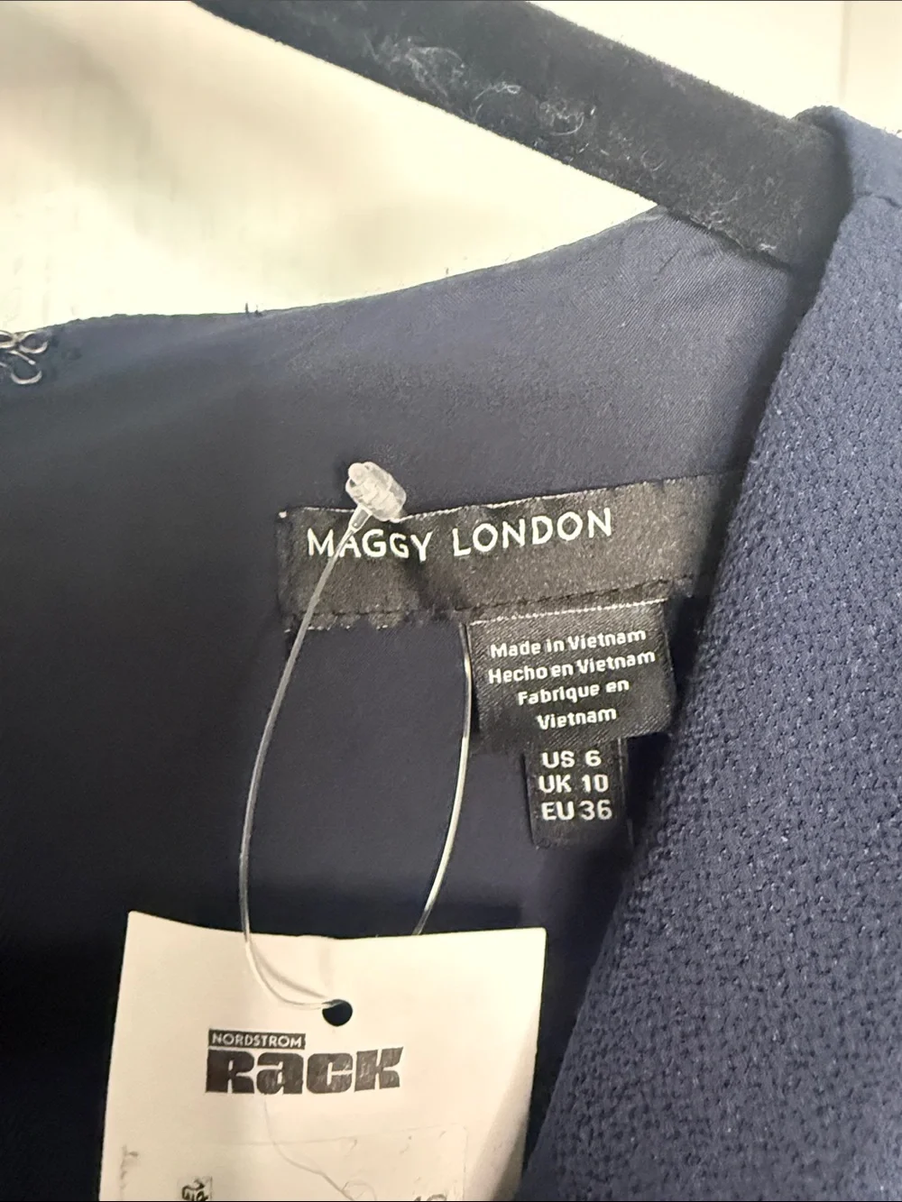 Maggy London Navy Twist-Front V-Neck Midi Dress